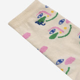 STRETCH COTTON SOCKS WITH SMILING FACE