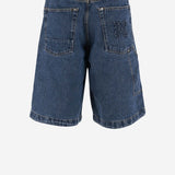 MULTI-POCKET DENIM BERMUDA SHORTS