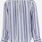 CAMICIA A RIGHE IN LINO CON LOGO