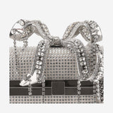 VANITY CLUTCH IN SATIN WITH RHINESTONE