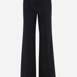 FLARED STRETCH WOOL PANTS